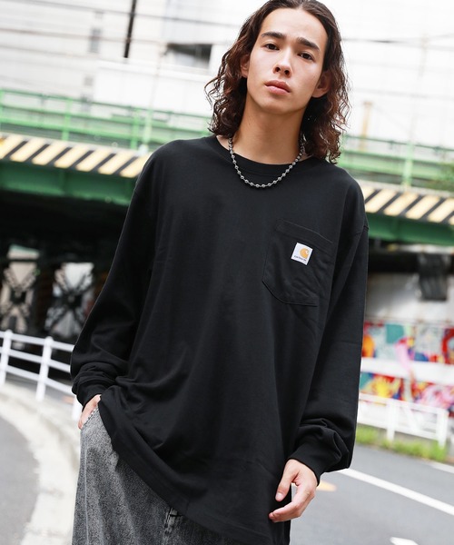 Carhartt(カーハート)の「Carhartt カーハートビッグサイズ ワンポイントロゴ 長袖カットソー(Tシャツ/カットソー・メンズ・ヘザーグレー/グリーン/ブラック/ヘザーチャコール/ホワイト/ネイビー/イエロー/オレンジ/ボルドー・XL/M/L)」の22枚目の写真