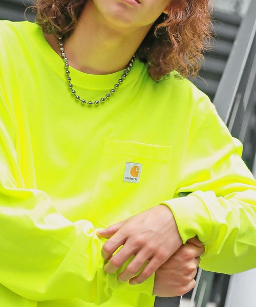 Carhartt(カーハート)の「Carhartt カーハートビッグサイズ ワンポイントロゴ 長袖カットソー(Tシャツ/カットソー・メンズ・ヘザーグレー/グリーン/ブラック/ヘザーチャコール/ホワイト/ネイビー/イエロー/オレンジ/ボルドー・XL/M/L)」の15枚目の写真