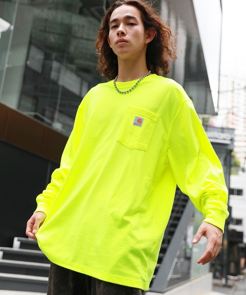 Carhartt(カーハート)の「Carhartt カーハートビッグサイズ ワンポイントロゴ 長袖カットソー(Tシャツ/カットソー・メンズ・ヘザーグレー/グリーン/ブラック/ヘザーチャコール/ホワイト/ネイビー/イエロー/オレンジ/ボルドー・XL/M/L)」の14枚目の写真