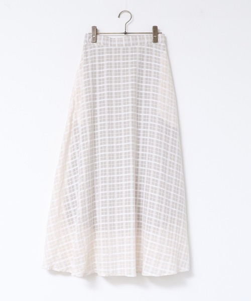 hunch(ハンチ)の「シアーサッカーチェック フレアスカート(スカート・レディース・ブルー/チャコール/アイボリー・FREE)」の21枚目の写真