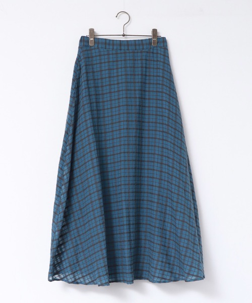 hunch(ハンチ)の「シアーサッカーチェック フレアスカート(スカート・レディース・ブルー/チャコール/アイボリー・FREE)」の11枚目の写真