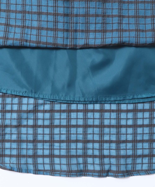 hunch(ハンチ)の「シアーサッカーチェック フレアスカート(スカート・レディース・ブルー/チャコール/アイボリー・FREE)」の14枚目の写真