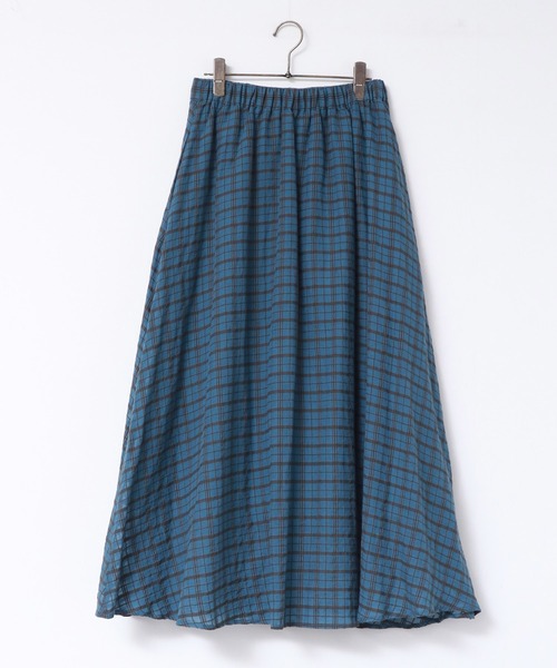 hunch(ハンチ)の「シアーサッカーチェック フレアスカート(スカート・レディース・ブルー/チャコール/アイボリー・FREE)」の15枚目の写真