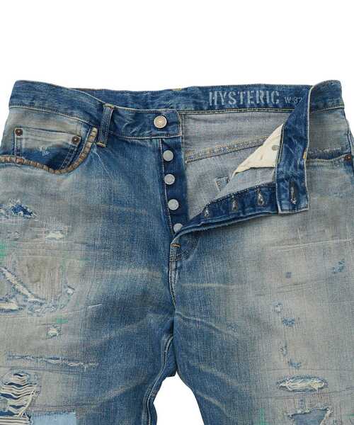 HYSTERIC GLAMOUR（ヒステリックグラマー）の「TVR加工 50’S XXデニムストレートパンツ（デニムパンツ・メンズ・ライトインディゴブルー・28inch/29inch/30inch/31inch/32inch/34inch）」の3枚目の写真