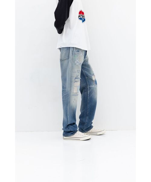 HYSTERIC GLAMOUR（ヒステリックグラマー）の「TVR加工 50’S XXデニムストレートパンツ（デニムパンツ・メンズ・ライトインディゴブルー・28inch/29inch/30inch/31inch/32inch/34inch）」の10枚目の写真