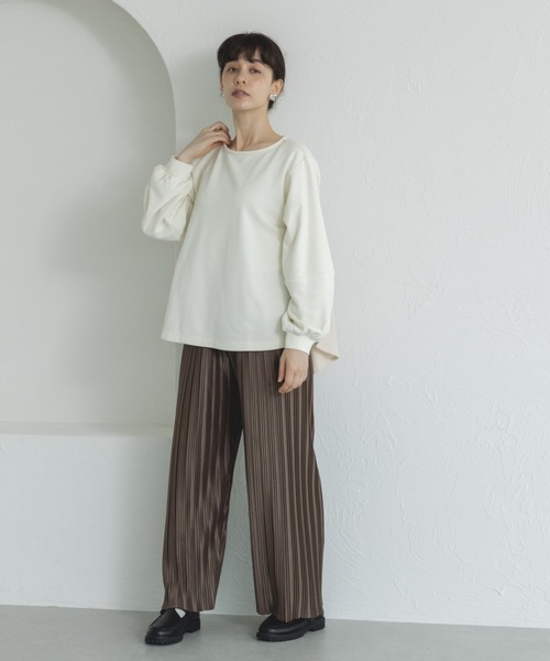 pairmanon(ペアマノン)の「【ママサイズ】異素材 ドッキング チュニック(チュニック・レディース・モカ/ブラック/アイボリー・FREE)」の5枚目の写真
