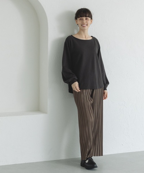 pairmanon(ペアマノン)の「【ママサイズ】異素材 ドッキング チュニック(チュニック・レディース・モカ/ブラック/アイボリー・FREE)」の7枚目の写真