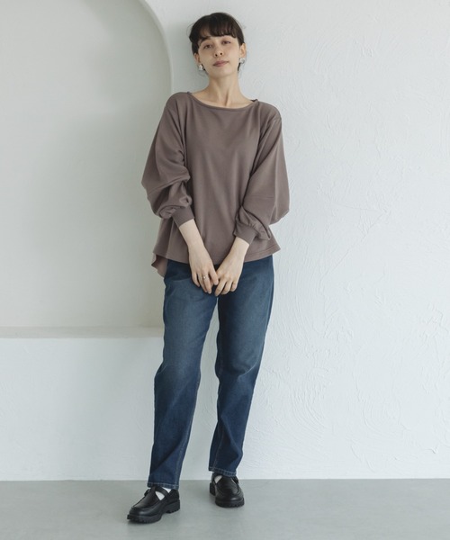 pairmanon(ペアマノン)の「【ママサイズ】異素材 ドッキング チュニック(チュニック・レディース・モカ/ブラック/アイボリー・FREE)」の9枚目の写真