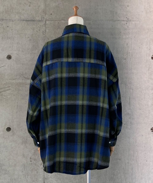 希少　ヴィンテージオンブレシャツ　高配色 大きめサイズ セール】オンブレチェックBigシャツ（シャツ/ブラウス）｜meJane（ミー