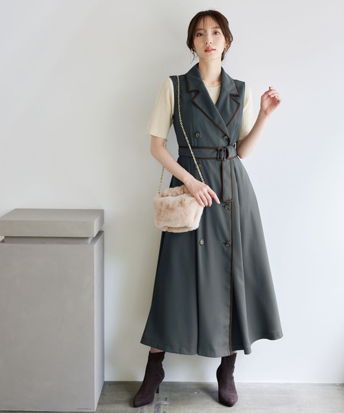 Andemiu（アンデミュウ）の「パイピングトレンチワンピース