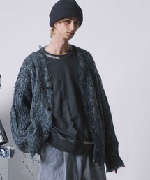 《UNISEX》Mourine Brushed Kid Mohair V-Neck Knit Cardigan/ムリネブラッシュドキッドモヘアVネックニットカーディガン【MAISON SPECIAL/メゾンスペシャル】