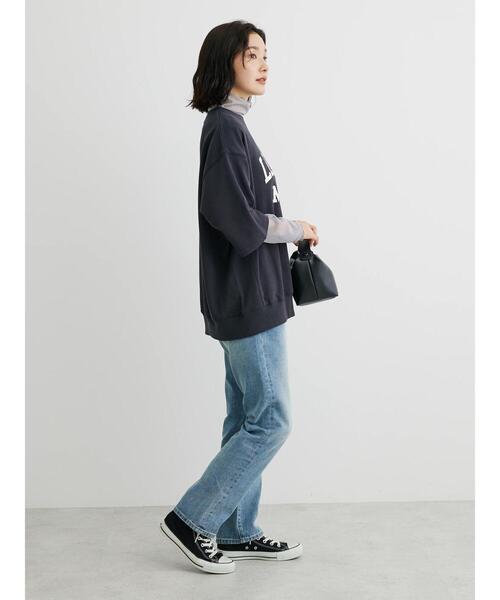 Green　Parks（グリーンパークス）の「ミニ裏毛ロゴトレTee（Tシャツ/カットソー・レディース・オフホワイト/イエロー/ダークグレー/サックスブルー・FREE）」の6枚目の写真