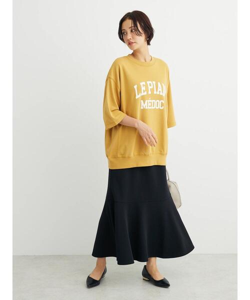 Green　Parks（グリーンパークス）の「ミニ裏毛ロゴトレTee（Tシャツ/カットソー・レディース・オフホワイト/イエロー/ダークグレー/サックスブルー・FREE）」の19枚目の写真