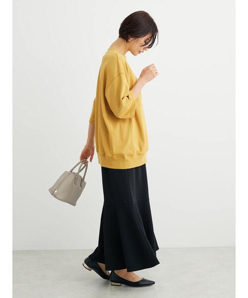 Green　Parks（グリーンパークス）の「ミニ裏毛ロゴトレTee（Tシャツ/カットソー・レディース・オフホワイト/イエロー/ダークグレー/サックスブルー・FREE）」の20枚目の写真