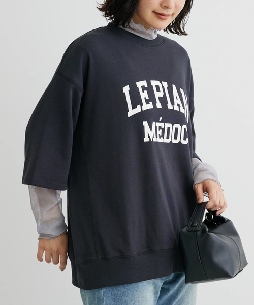 Green　Parks（グリーンパークス）の「ミニ裏毛ロゴトレTee（Tシャツ/カットソー・レディース・オフホワイト/イエロー/ダークグレー/サックスブルー・FREE）」の2枚目の写真