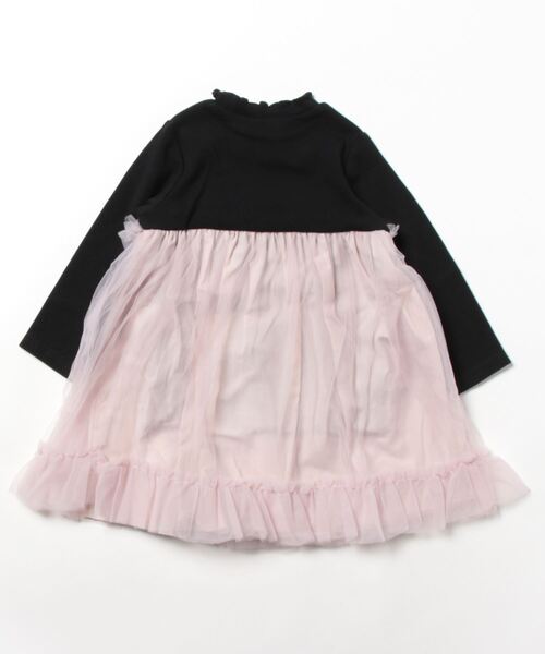 petit main(プティマイン)の「チュールドッキングワンピース(ワンピース・キッズ・ライトピンク/ブルーグレー・100cm/130cm/80cm/110cm/120cm/90cm)」の4枚目の写真