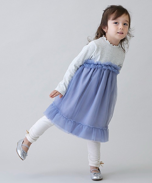 petit main(プティマイン)の「チュールドッキングワンピース(ワンピース・キッズ・ライトピンク/ブルーグレー・100cm/130cm/80cm/110cm/120cm/90cm)」の18枚目の写真