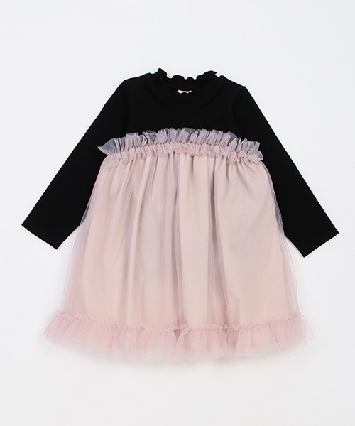 petit main(プティマイン)の「チュールドッキングワンピース(ワンピース・キッズ・ライトピンク/ブルーグレー・100cm/130cm/80cm/110cm/120cm/90cm)」の8枚目の写真