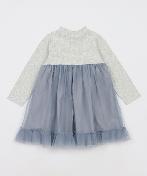 petit main(プティマイン)の「チュールドッキングワンピース(ワンピース・キッズ・ライトピンク/ブルーグレー・100cm/130cm/80cm/110cm/120cm/90cm)」の9枚目の写真