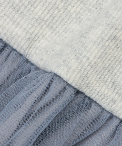 petit main(プティマイン)の「チュールドッキングワンピース(ワンピース・キッズ・ライトピンク/ブルーグレー・100cm/130cm/80cm/110cm/120cm/90cm)」の14枚目の写真