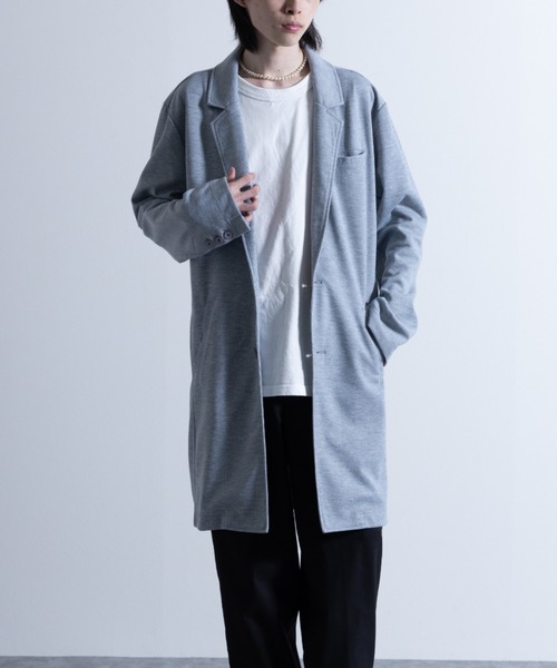 NYLAUS（ナイラス）の「ポンチ チェスターコート（チェスターコート・メンズ・ブラック/杢グレー/チャコール・LL/L/M）」の2枚目の写真