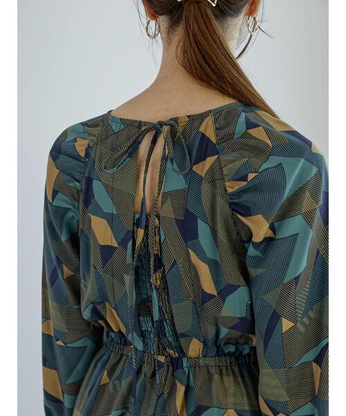 Te chichi（テチチ）の「ジオメトリックラインプリントワンピース（ワンピース・レディース・ネイビー/ベージュ・F）」の20枚目の写真