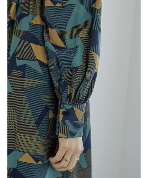 Te chichi（テチチ）の「ジオメトリックラインプリントワンピース（ワンピース・レディース・ネイビー/ベージュ・F）」の19枚目の写真