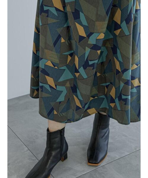 Te chichi（テチチ）の「ジオメトリックラインプリントワンピース（ワンピース・レディース・ネイビー/ベージュ・F）」の18枚目の写真