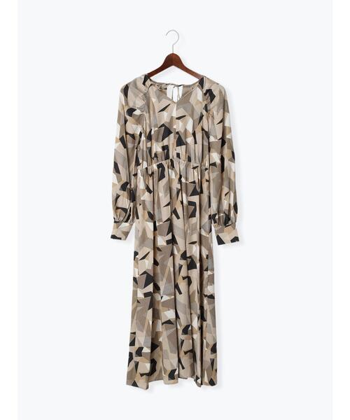 Te chichi（テチチ）の「ジオメトリックラインプリントワンピース（ワンピース・レディース・ネイビー/ベージュ・F）」の16枚目の写真