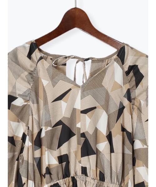 Te chichi（テチチ）の「ジオメトリックラインプリントワンピース（ワンピース・レディース・ネイビー/ベージュ・F）」の14枚目の写真