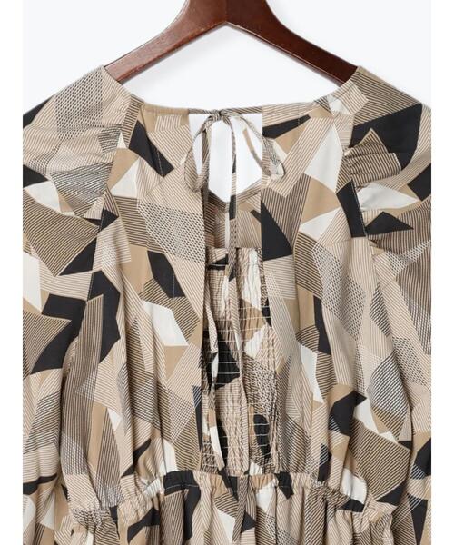 Te chichi（テチチ）の「ジオメトリックラインプリントワンピース（ワンピース・レディース・ネイビー/ベージュ・F）」の11枚目の写真