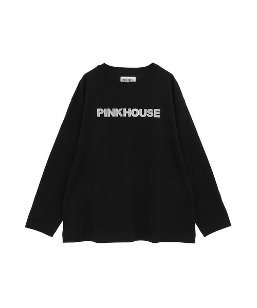 PINK HOUSE(ピンクハウス)の「ロゴプリントチュニックカットソー(スウェット・レディース・ブラック/ピンク/キナリ/イエロー/ネイビー・フリー)」の3枚目の写真