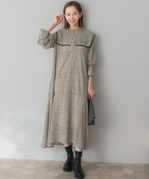 URBAN RESEARCH ROSSO WOMEN | バイカラーチェックデザインワンピース(ワンピース)