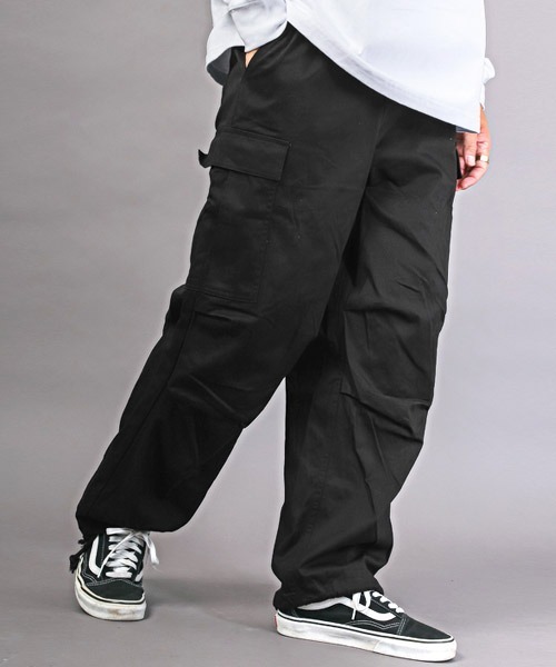 LUXSTYLE(ラグスタイル)の「ワイドカーゴパンツ(カーゴパンツ・メンズ・ブラック/ホワイト/カーキ・XL/M/L)」の2枚目の写真