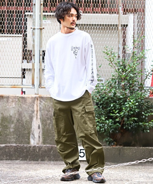 LUXSTYLE(ラグスタイル)の「ワイドカーゴパンツ(カーゴパンツ・メンズ・ブラック/ホワイト/カーキ・XL/M/L)」の6枚目の写真