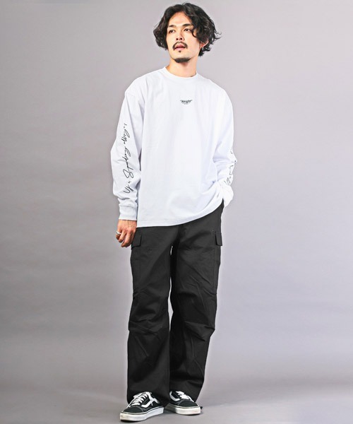 LUXSTYLE(ラグスタイル)の「ワイドカーゴパンツ(カーゴパンツ・メンズ・ブラック/ホワイト/カーキ・XL/M/L)」の7枚目の写真