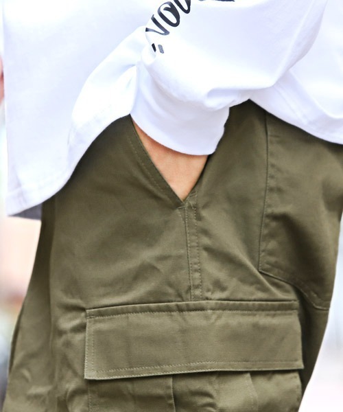 LUXSTYLE(ラグスタイル)の「ワイドカーゴパンツ(カーゴパンツ・メンズ・ブラック/ホワイト/カーキ・XL/M/L)」の12枚目の写真