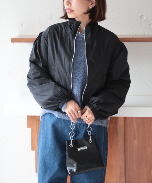 SETUP7（セットアップセブン）の「【SETUP7】ドローストリングショートブルゾン SCCH419（ブルゾン・レディース・ブラック/グレー/ホワイト・FREE）」の19枚目の写真