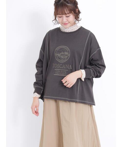 Samansa Mos2（サマンサ モスモス）の「シアーリブ花柄カットソー（Tシャツ/カットソー・レディース・イエロー/ベージュ/オレンジ・F）」の5枚目の写真