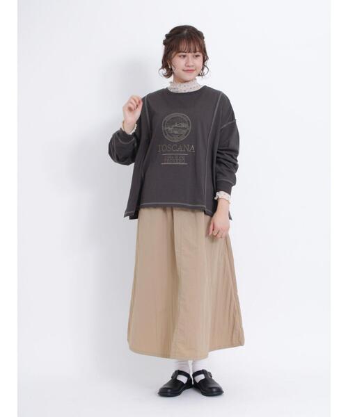 Samansa Mos2（サマンサ モスモス）の「シアーリブ花柄カットソー（Tシャツ/カットソー・レディース・イエロー/ベージュ/オレンジ・F）」の6枚目の写真