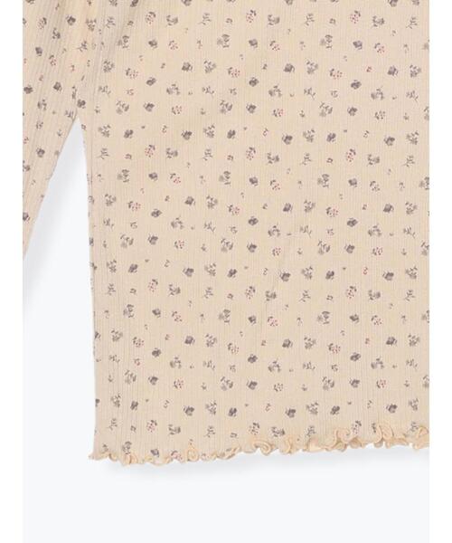 Samansa Mos2（サマンサ モスモス）の「シアーリブ花柄カットソー（Tシャツ/カットソー・レディース・イエロー/ベージュ/オレンジ・F）」の11枚目の写真