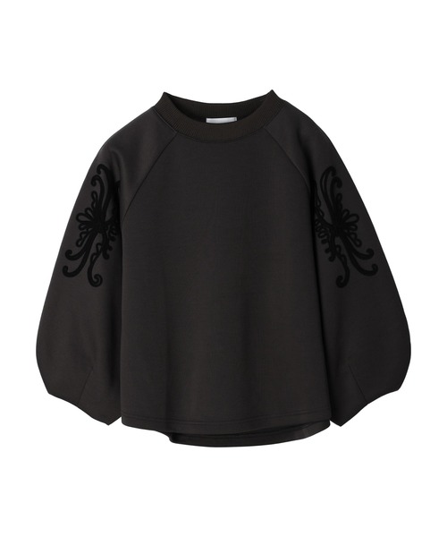 ESCAR（エスカー）の「■ESCAR　コードモチーフ刺繍プルオーバー（Tシャツ/カットソー・レディース・チャコールグレー/ベージュ・FREE）」の18枚目の写真