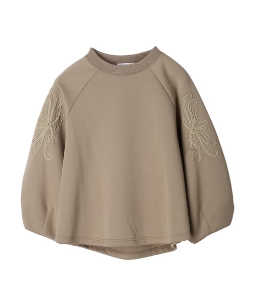 ESCAR（エスカー）の「■ESCAR　コードモチーフ刺繍プルオーバー（Tシャツ/カットソー・レディース・チャコールグレー/ベージュ・FREE）」の19枚目の写真