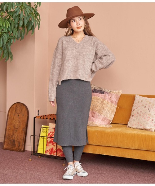 anap mimpi（アナップミンピ）の「ウール混VネックMIXニット