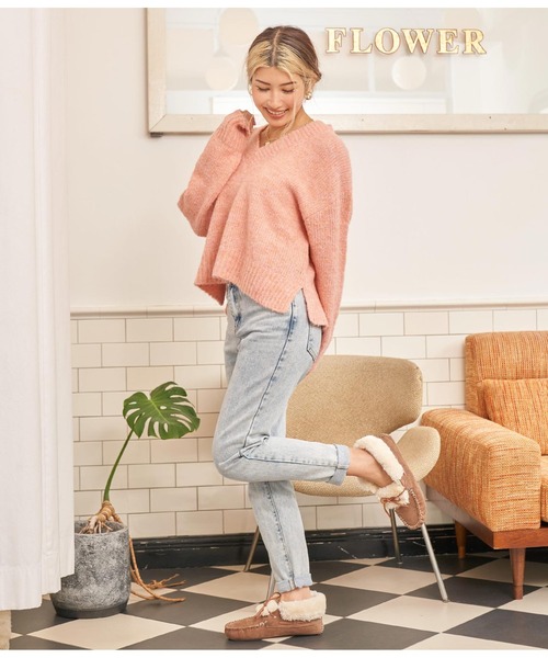 anap mimpi(アナップミンピ)の「ウール混VネックMIXニットトップス(ニット/セーター・レディース・グレイッシュベージュ/ピンク/ダークグレー・FREE)」の19枚目の写真