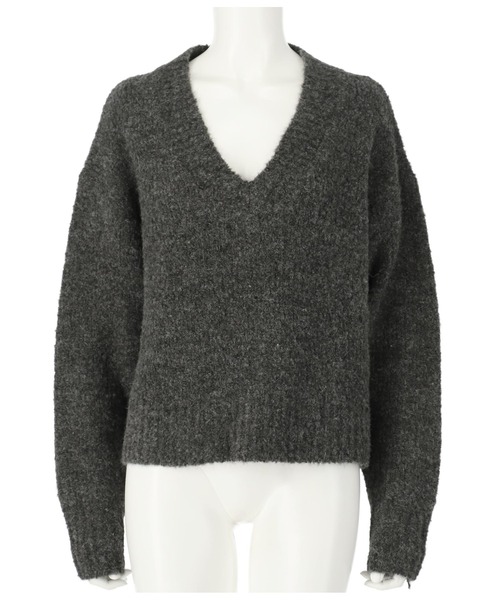 anap mimpi(アナップミンピ)の「ウール混VネックMIXニットトップス(ニット/セーター・レディース・グレイッシュベージュ/ピンク/ダークグレー・FREE)」の21枚目の写真