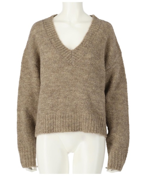 anap mimpi(アナップミンピ)の「ウール混VネックMIXニットトップス(ニット/セーター・レディース・グレイッシュベージュ/ピンク/ダークグレー・FREE)」の22枚目の写真