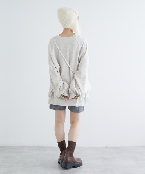 w closet（ダブルクローゼット）の「ネコプリントトレーナー（スウェット・レディース・オフホワイト/グレー/オートミール・FREE）」の21枚目の写真