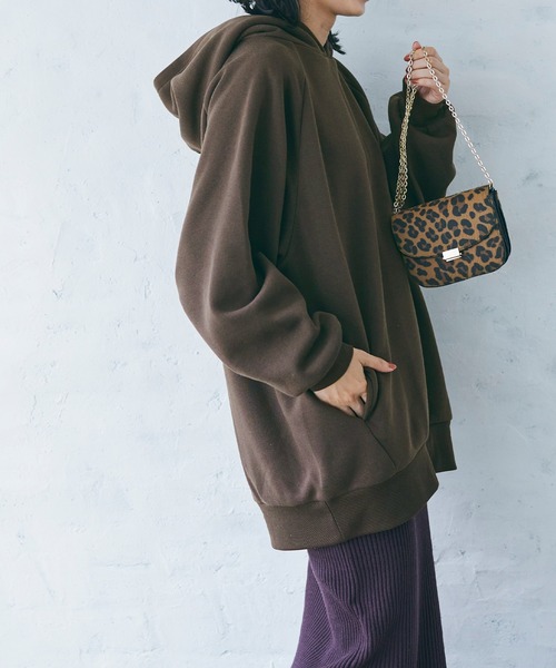 coca（coca）（コカ）の「ふわりーコクーンラグランパーカー（パーカー・レディース・グレー/ブラック/ダークブラウン・M/L）」の3枚目の写真