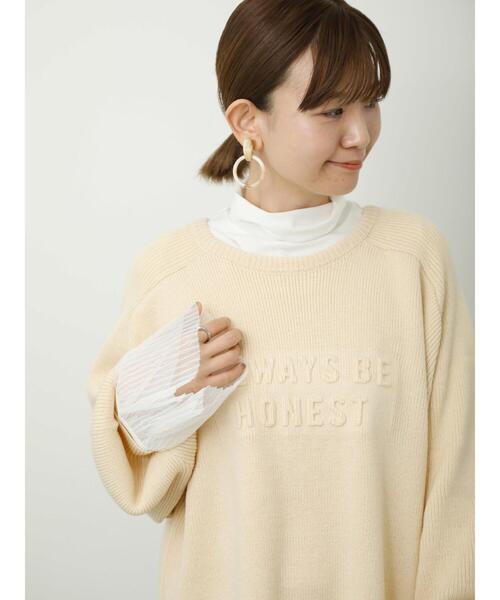 Lugnoncure（ルノンキュール）の「エンボスロゴニットプルオーバー（ニット/セーター・レディース・ブルー/チャコールグレー/オレンジ/オフホワイト・F）」の8枚目の写真